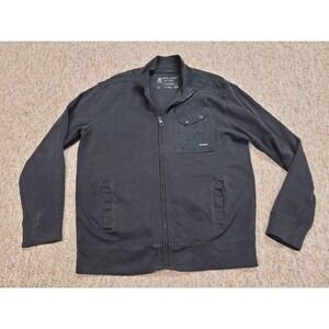 Marc Ecko Cut & Sew Jacket Mens XL Black Full Zip Utility Cargo Pocket
